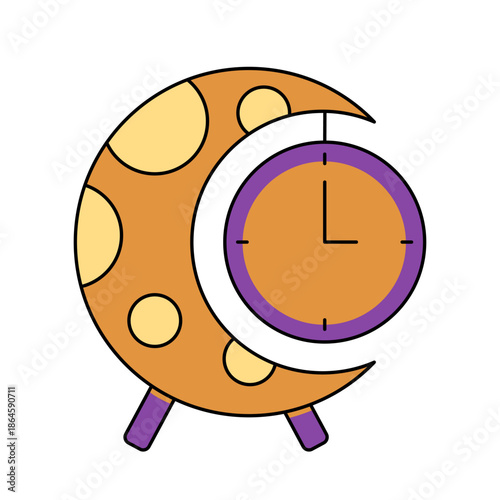 Ramadan Sahur Alarm Clock Flat Color Icon