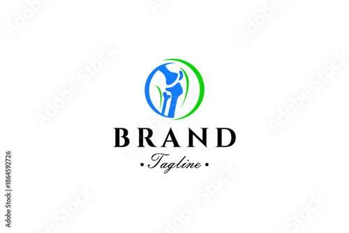 knee bone health logo in vector design style template