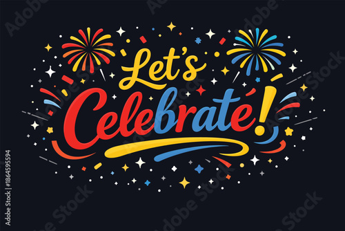 Abstract night celebration background with sparkling dots and flowing lines for festive text placement