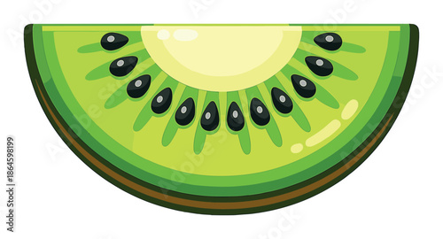 Vibrant sliced kiwi fruit illustration with juicy green texture