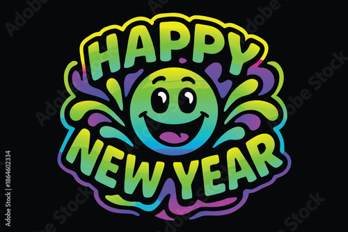 New Year Celebration with Joy and Fireworks