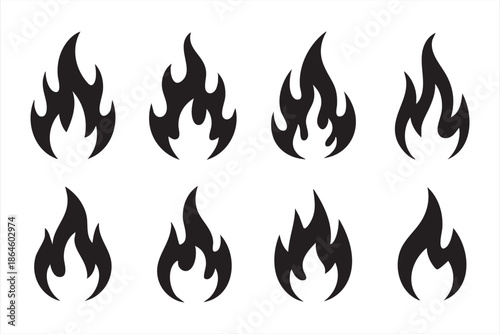 Fire Flame Icons for UI Design, Safety Alerts, and Digital Interfaces