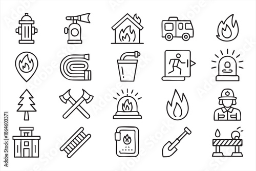 Fire Rescue and Warning Icons for Apps and Dashboards