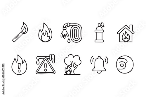 Fire Emergency Symbols for Evacuation Guidance and Warnings