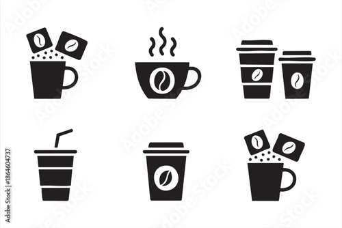 Wallpaper Mural Takeaway Coffee Icons for Retail Packaging and Interfaces Torontodigital.ca