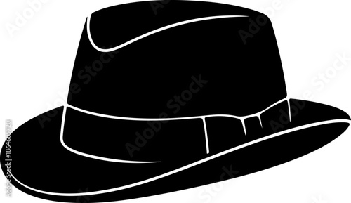 Vintage style hat silhouette vector illustration