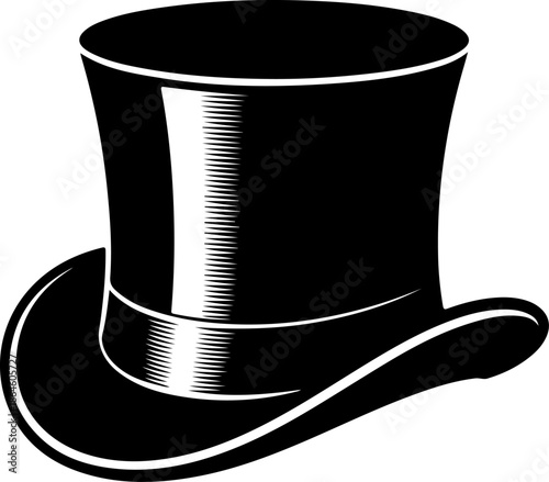 Vintage style hat silhouette vector illustration