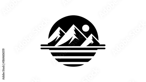 logo for ski in black and white vector logo, Emblem label logo on the theme of tourism recreation and fishing outdoors vector, Hockey Shirt Logo, Ski mountains icon isolated, Emblem, label logo on the