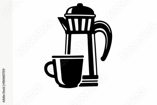 coffee cup silhouette illustration for cafe and beverage design