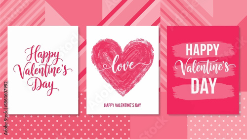 Valentine's Day celebration with heart-shaped decorations and festive cards
