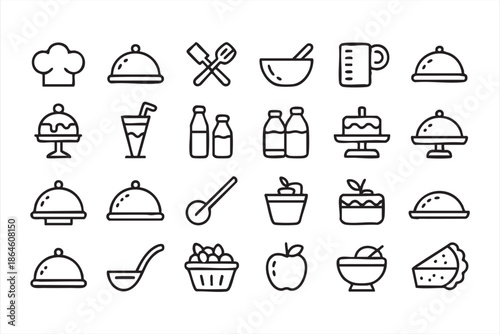 Restaurant Menu and Dining Icons for Web and Mobile Interfaces