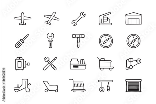 Logistics and Maintenance Icons for Navigation and Operations Dashboards