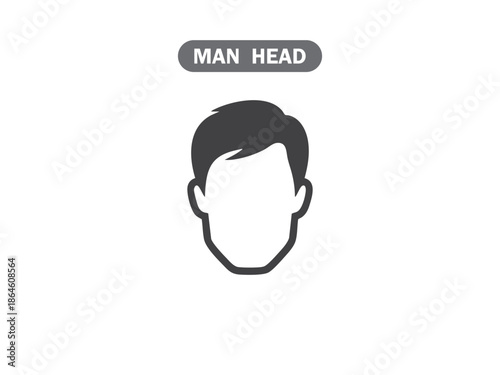 Minimalist Male Profile Line Art Icon - Modern Stylized Man Head Vector Illustration for Branding and User Avatar