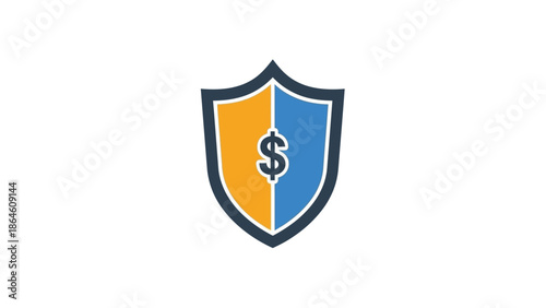 Financial Security and Protection icon of a shield with a dollar sign