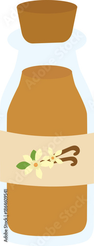 Vanilla extract baking ingredient illustration.