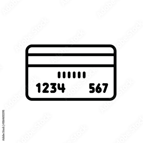 Close-up of a Credit Card with Magnetic Strip and Card Number for Payment Processing