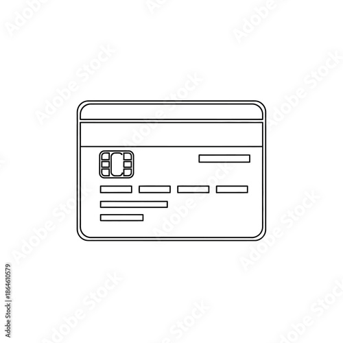 Close-up of a Financial Credit Card with Chip and Magnetic Strip for Digital Payments