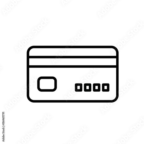 Minimalist Line Drawing of a Credit Card for Digital Payment Concepts