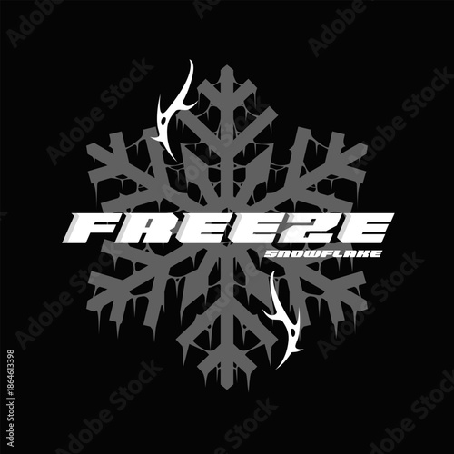 Freeze Snowflake Streetwear Vector Graphic