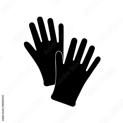 Pair of black gloves illustration for protection against germs and viruses