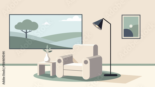 Modern Minimalist Living Room Interior Design.