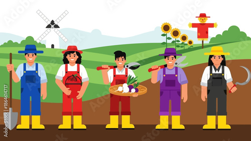 Group of Farmers Standing Together.