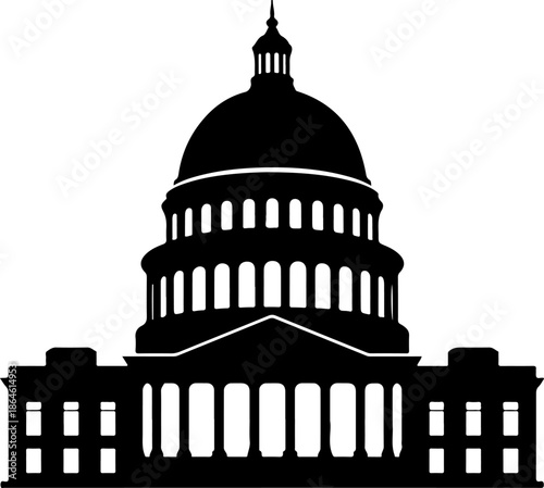 domed building silhouette vector illustration