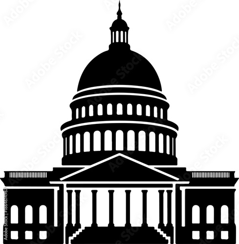 domed building silhouette vector illustration