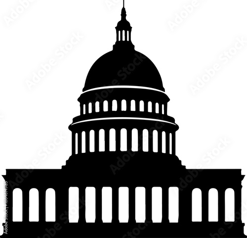 domed building silhouette vector illustration