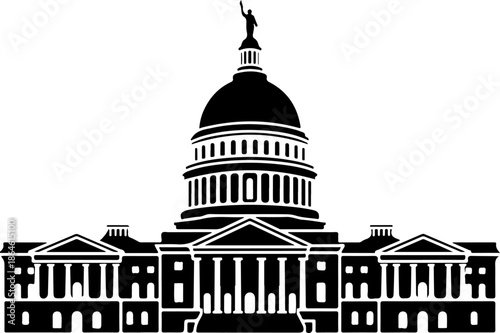 domed building silhouette vector illustration