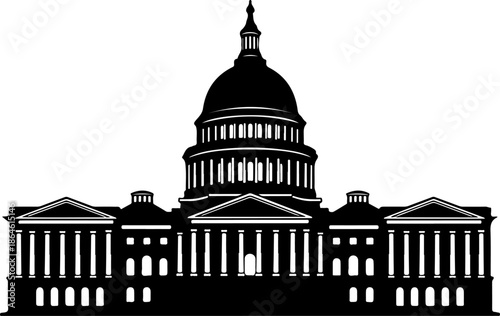 domed building silhouette vector illustration