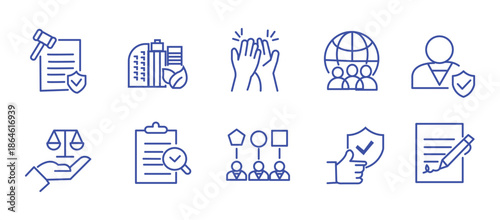 Business ethics icon set. Editable line icons. Vector illustration.