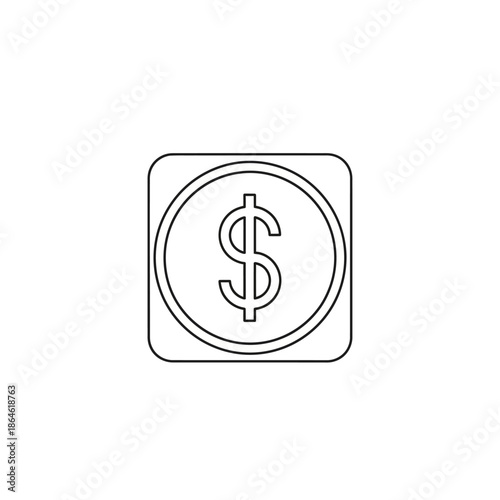 Minimalist Coin with Dollar Sign Illustration for Financial Concepts