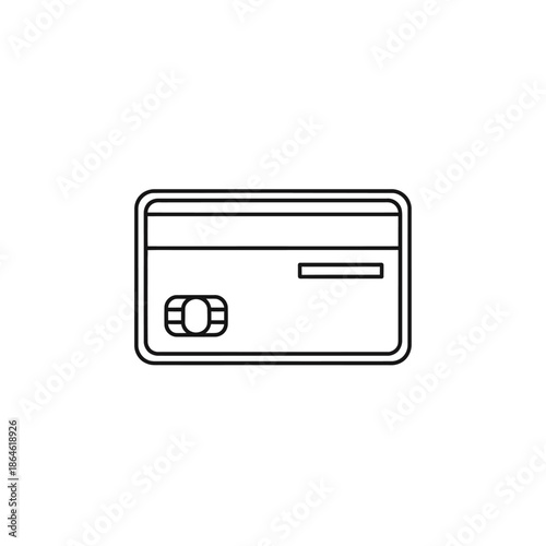 Minimalistic Line Drawing of a Credit Card for Financial and Banking Concepts