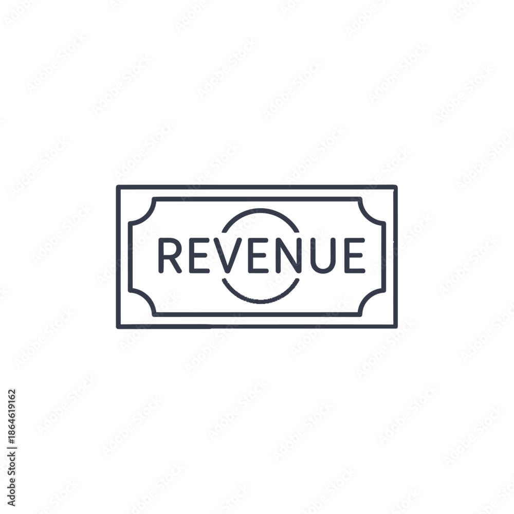 Obraz premium Minimalist Illustration of Revenue Ticket for Financial and Business Concept