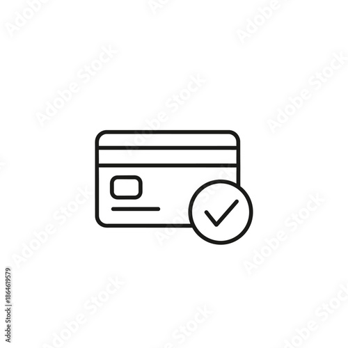 Secure Payment Credit Card Icon with Verification Badge for Financial Transactions