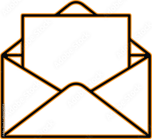 Open envelope icon communication symbol design