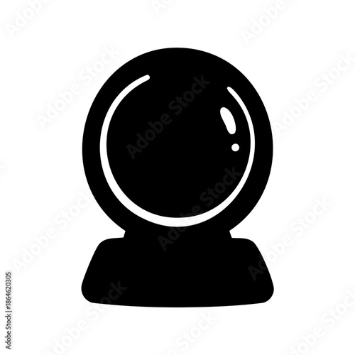 Monochrome illustration of a crystal ball used for divination and fortune telling