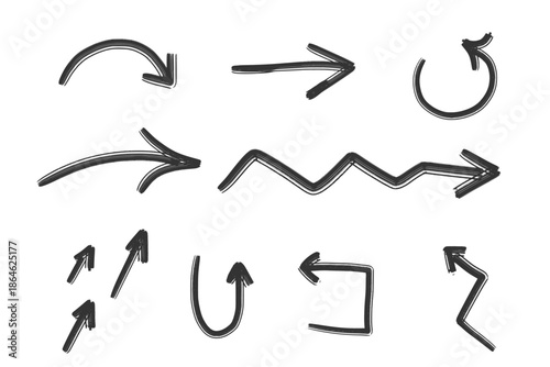 Quadro su tela Vector Set of Arrow Icons in Multiple Shapes, Isolated Elements