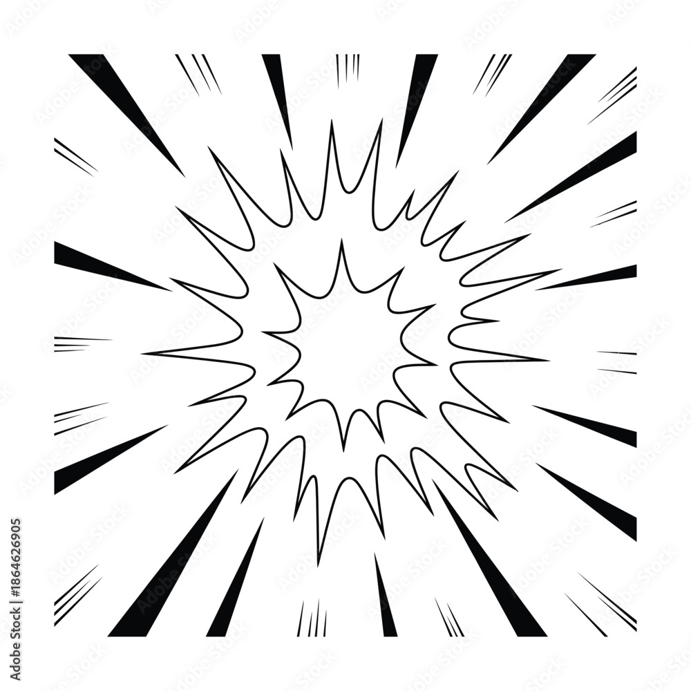 Obraz premium Comic explosion presenting burst graphic for flash effect on white background for comic and creative concept material