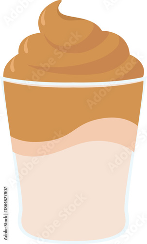 Dalgona coffee illustration.