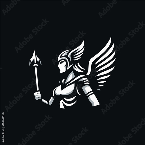 Modern Valkyrie Goddess Logo