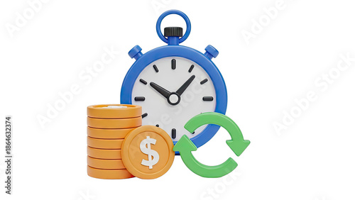 Time, Money, and Recycling Symbol