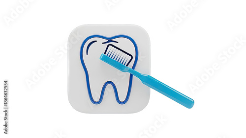 Toothbrush cleaning tooth icon