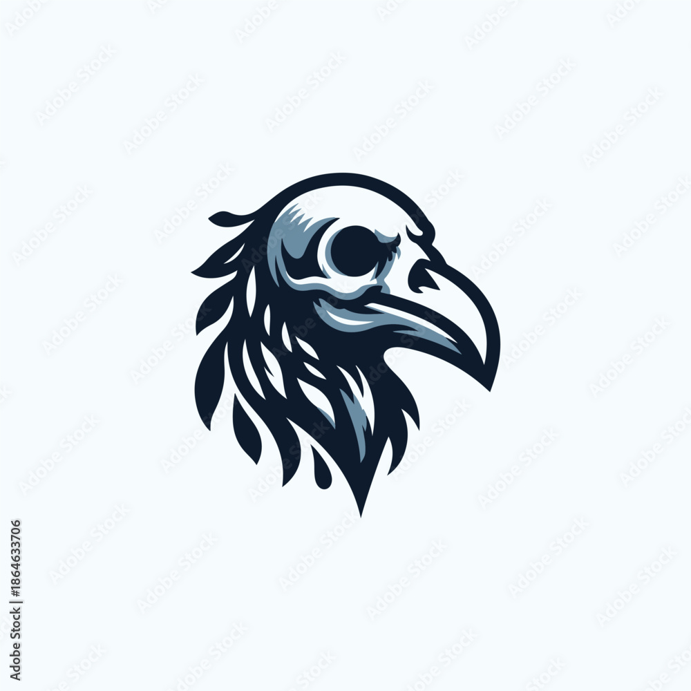 Obraz premium Skull Crow Logo