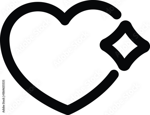 Sparkling heart symbol representing romantic love
