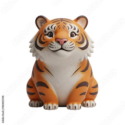 Adorable tiger toy with vibrant orange and black stripes