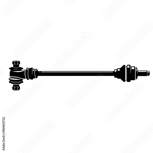Car tie rod end ball joint for automotive steering system maintenance and vehicle suspension repair service.