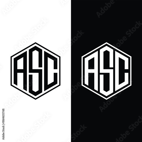 Letter ASC Hexagon Monogram Logo Design Stock Vector And Vector Art.