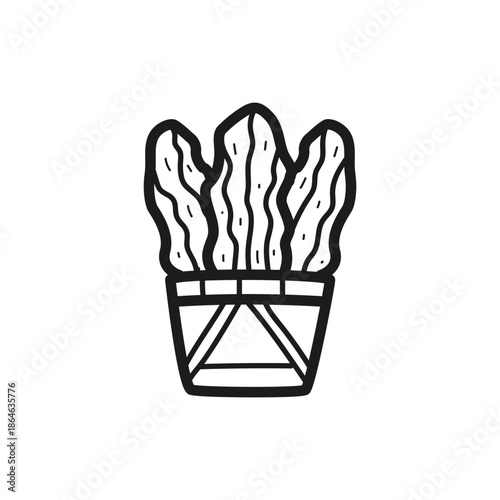 Plant potted icon design illustration